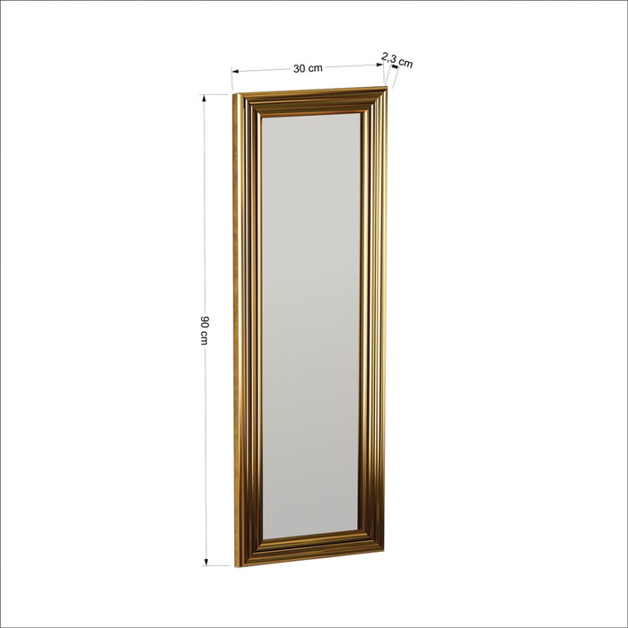 Hanah Home Espejo de Vestidor Dorado con Marco de MDF Laminado Hanah Home Espejo de Vestidor Dorado con Marco de MDF Laminado